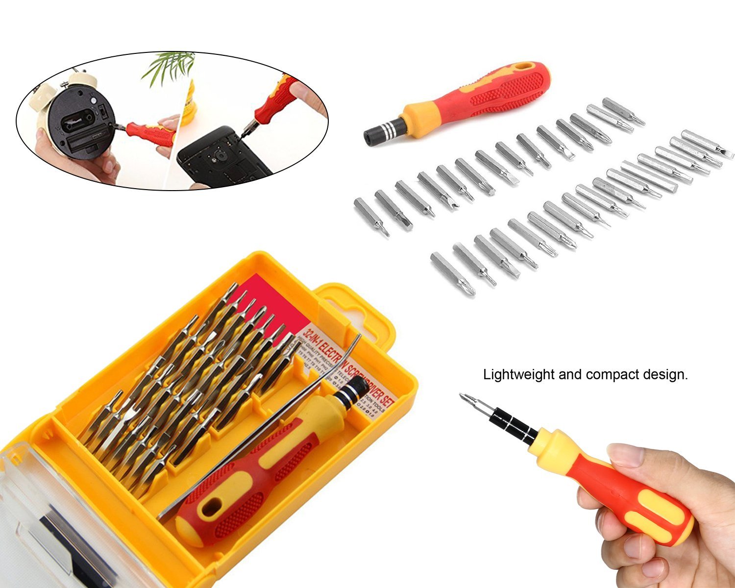 Screwdriver set with case and magnetic features Screwdriver set with case and magnetic features